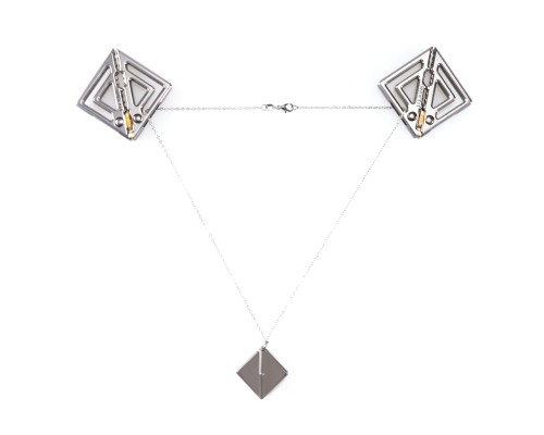 Затискачі для сосків з легкою підвіскою LOCKINK Adjustable Nipple Clamps with Light Pendant, сріблясті