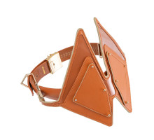 Маска на очі LOCKINK Vixen Blindfold, коричнева, натуральна шкіра, регульований обсяг