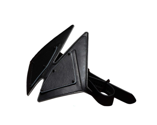 Маска на очі LOCKINK Vixen Blindfold, чорна, натуральна шкіра, регульований обсяг