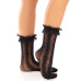 Шкарпетки ажурні Leg Avenue Mini Bow Lace Anklet, чорні, з рюшами, декор — бантики
