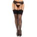 Панчохи зі стразами Leg Avenue Wide Top Rhinestone Sheer Stockings, One Size, чорні, вище коліна