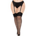 Панчохи зі стразами Leg Avenue Wide Top Rhinestone Sheer Stockings, 1X/2X, чорні, вище коліна