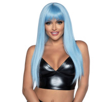 Довга блакитна перука Leg Avenue Long straight bang wig Blue, гладенька, 61 см