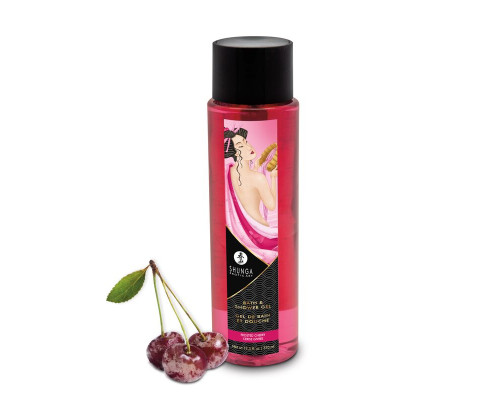Гель для ванни та душу Shunga Frosted Cherry, 370 мл, з рослинними оліями та вітаміном Е
