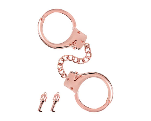 Металеві наручники Fetish Tentation Premium Chick wrist cuffs in rose-gold metal, рожеве золото
