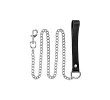 Повідець із натуральної шкіри Fetish Tentation Premium Metal leash with cowhide leather wrist 115 см