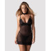 Сорочка Obsessive Donarella chemise & thong, M/L, мереживний ліф, чокер та стрінги в комплекті
