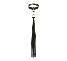 Нашийник с флогером Rosy Gold - Collar with Flogger - Black