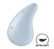 Вібратор для зовнішньої стимуляції Satisfyer Dew Drop Blue, 2 мотори, 12 режимів, м’який корпус