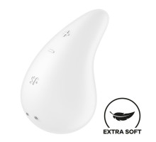 Вібратор для зовнішньої стимуляції Satisfyer Dew Drop White, 2 мотори, 12 режимів, м’який корпус