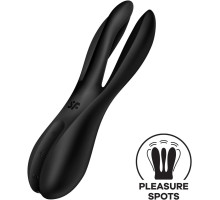 Кліторальний вібратор Satisfyer Threesome 2 Black, 3 гнучкі пальчики, 3 мотори