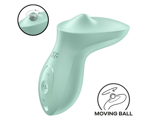 Вібратор для клітора з перлинною стимуляцією Satisfyer Exciterrr Mint, 2 незалежні мотори