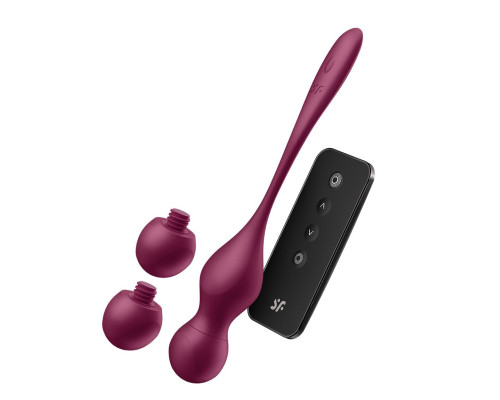 Смарт-вагінальні кульки з вібрацією Satisfyer Love Birds Vary Connect App, змінювана маса, пульт ДК