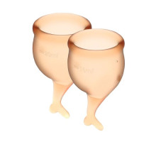 Набір менструальних чаш Satisfyer Feel Secure (orange), 15мл і 20мл, мішечок для зберігання