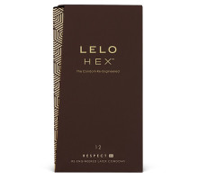 Презервативи LELO HEX Condoms Respect XL 12 Pack, тонкі та суперміцні, збільшений розмір