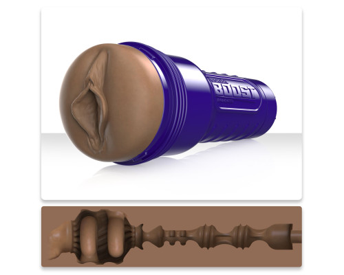 Мастурбатор-вагіна Fleshlight Boost Bang Medium Dark Flesh, плаваючі кільця Turbo Tech