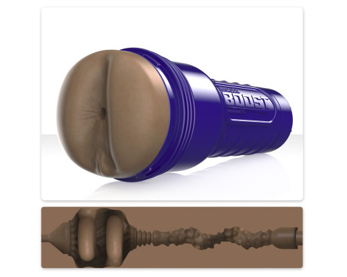 Мастурбатор-попка Fleshlight Boost Blast Female Medium Dark Flesh, плаваючі кільця Turbo Tech