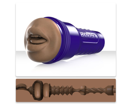 Мастурбатор-ротик Fleshlight Boost Blow Medium Dark Flesh, плаваючі кільця Turbo Tech