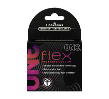 Презервативи ONE Flex Graphene Condom 3 шт, картонна коробка (м'ята упаковка!!!)