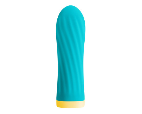Віброкуля S Pleasures Bullets Twist & Shout Turquoise, бірюзова, ребриста поверхня, 10 режимів