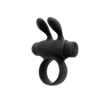 Ерекційне віброкільце S Pleasures Premium Rabbit Ring чорне, зі знімною віброкулею та вушками