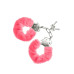 Наручники S Pleasures Furry Cuffs Pink з пухнастим оздобленням, 2 ключі в комплекті