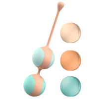 Вагінальні кульки Liebe Kewos — Peach/Mint, 5 кульок у комплекті, 15, 25, 35, 45 та 55 г