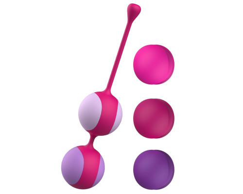 Вагінальні кульки Liebe Kewos — Cerise/Candy Violet, 5 кульок у комплекті, 15, 25, 35, 45 та 55 г