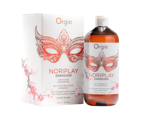 Гель для NURU-масажу Orgie – Noriplay Energizer (500 мл), екстракт гінкго білоба, захисне простирадло