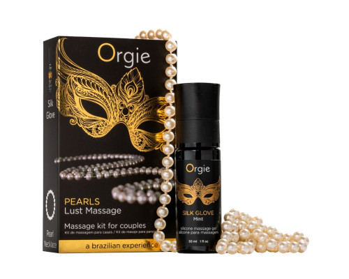 Набір для перлинного масажу Orgie – Pearls Lust Massage (30 мл), силіконовий гель, намисто