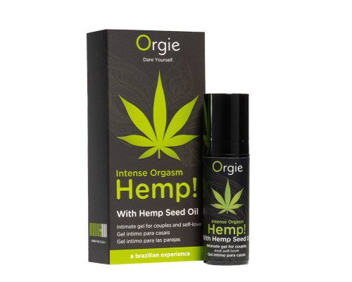 Збуджувальний гель для пар Orgie Hemp! Intense Orgasm, 15 мл, тепло-холод, ефект сильної вібрації