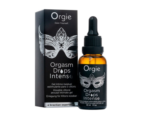 Збуджувальні краплі для клітора Orgie Orgasm Drops Intense, 30 мл, тепло-холод, смак яблука