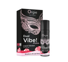 Рідкий вібратор Orgie Dual Vibe! Strawberry Gin & Tonic Kissable Liquid Vibrator, 15 мл
