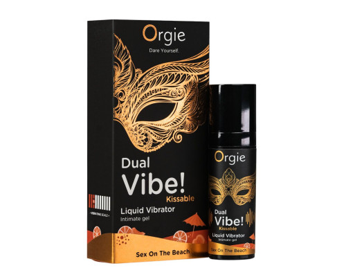 Рідкий вібратор Orgie Dual Vibe! Sex On The Beach Kissable Liquid Vibrator, 15 мл