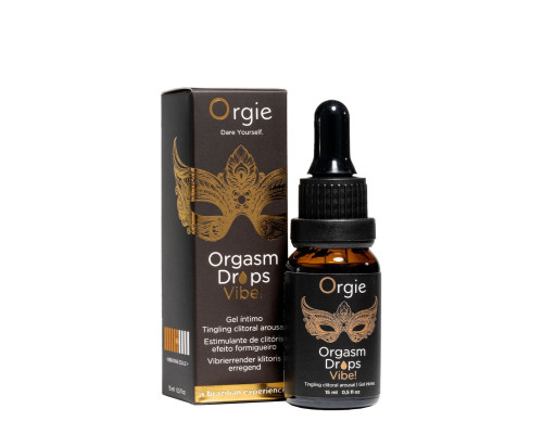 Збуджувальні краплі для клітора Orgie Orgasm Drops Vibe!, 15 мл, тепло-холод, ефект вібрації
