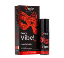 Рідкий вібратор Orgie Sexy Vibe! Hot, 15 мл, зігрівальний, дуже потужний, зі смаком полуниці