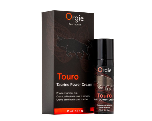 Крем для посилення ерекції Orgie Touro Power Cream, 15 мл, з таурином, гінкго та коренем женьшеню