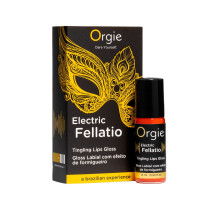 Блиск для губ з ефектом вібрації Orgie Electric Fellatio Lips Gloss, 10 мл, смак фруктового асорті