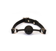 Повітропроникний кляп Liebe Seele Boudoir Amor Ball Gag Black, силіконова кулька, діаметр 4,3 см