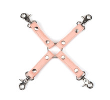 Хрестовина для фіксації Liebe Seele Dark Candy Pink Hogtie, з кільцем, 4 карабіни