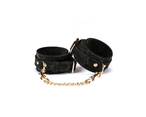 Наручники Liebe Seele Boudoir Amor Wrist Cuffs Black, з’єднувальний ланцюжок на карабінах