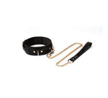 Нашийник з повідцем Liebe Seele Boudoir Amor Collar with Leash Black, три кільця