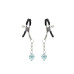 Затискачі для сосків із сердечком Liebe Seele Glow-in-dark Nipple Clamps Light Blue, світяться в темряві