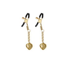 Затискачі для сосків з підвіскою Liebe Seele Solid Heart Nipple Clamps Gold