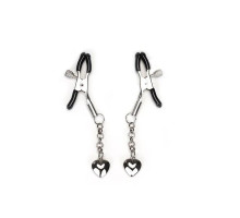Затискачі для сосків Liebe Seele Solid Heart Nipple Clamps Silver, підвіска-сердечко
