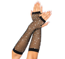 Мітенки зі стразами Leg Avenue Rhinestone Fishnet Arm Warmers Black, One Size