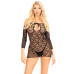 Сукня-сітка з сердечками Leg Avenue Heart net mini dress Black, зав'язки, відкриті плечі, One Size