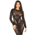 Сукня з довгим рукавом Leg Avenue Lace and Net Bodycon Gown One Size, Black