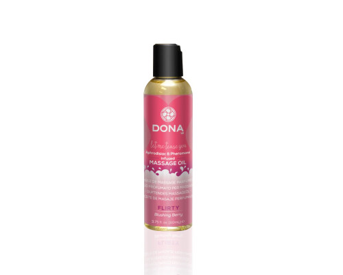 Масажна олія DONA Massage Oil - FLIRTY BLUSHING BERRY (110 мл) з феромонами та афродизіаками