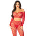 Комплект топ і легінси Leg Avenue Off The Shoulder, One Size, Red, довгий рукав
